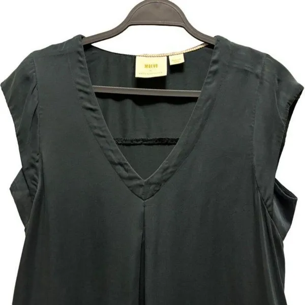 Maeve By Anthropologie Womens Black Sleeveless V-Neck Top Medium - Image 3