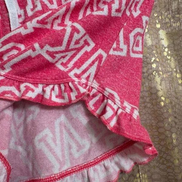 PINK Victorias Secret Hot Pink White Ruffle Pajama Lounge Shorts Small - Image 4
