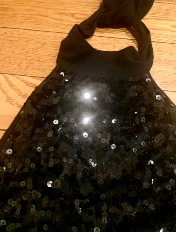 Charming Charlie 2-Piece Black Sequin Halter Set Backless Mock Necktop /skirt - Image 10