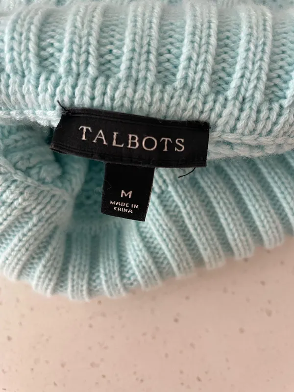 Talbots Turtleneck Sweater Knit Blue - Image 2