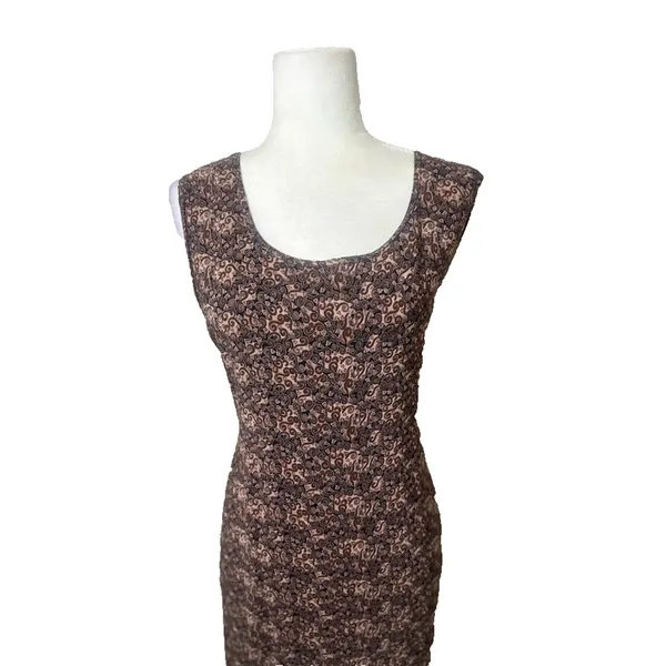 Vintage Looking Good Maxi Dress Safari Giraffe Elephant Asymmetric Tie Back 1X‎ - Image 3