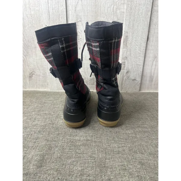 Maurices Whitney 15600 Womens Black Red Plaid Snow Boots Size 6M - Image 3