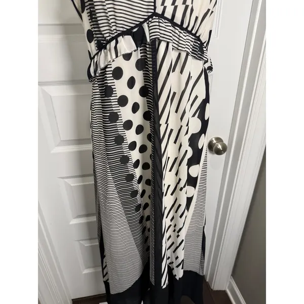 Anthropologie Maeve Halter Maxi Dress‎ Dot Stripe High Low 4 Easter Modern Boho - Image 4