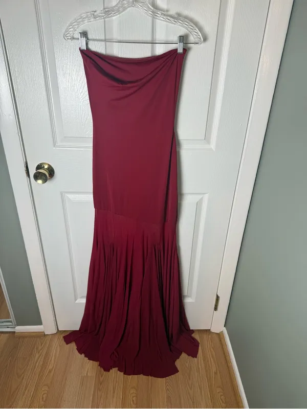 DEME by Gabriella Dahlia Strapless Dress in Maroon S - Image 4
