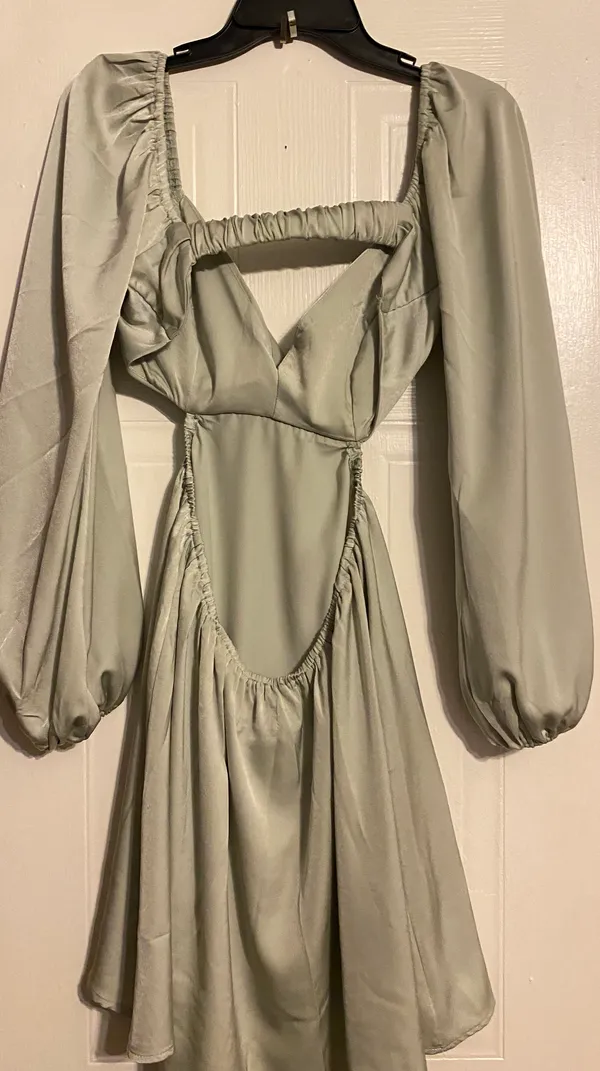 Hello Molly Green Satin Dress - Image 5