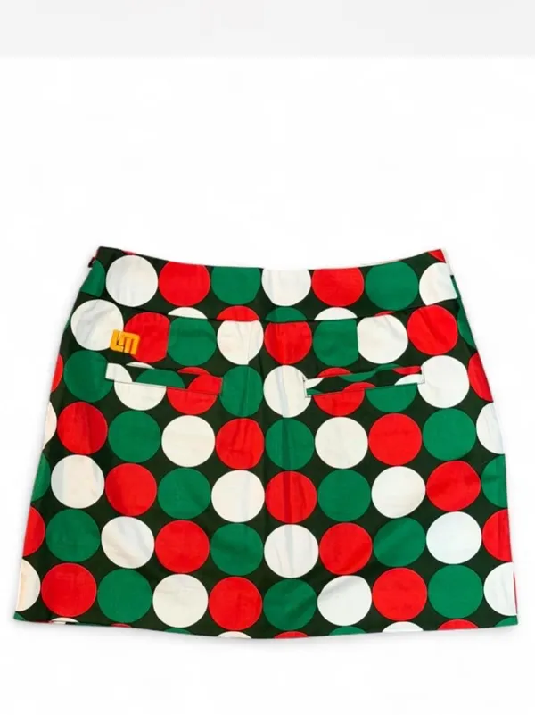 Loudmouth Golf Skirt Red, White, and Green Polka Dot Mini Skirt Sz 2 NWOT - Image 4