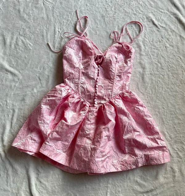 For Love & Lemons Faith Mini Dress Pink - Image 7