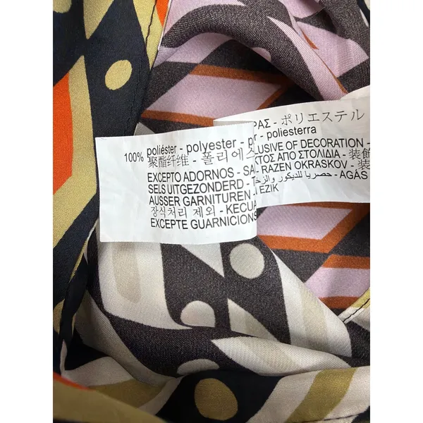 Zara Geometric Print Beaded Trim Sarong Wrap Maxi Skirt Multicolor Womens Med - Image 4