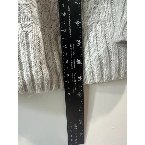 Cabi Grey Knit Zip Up Cardigan Sweater Mock Neck Basketweave Smll - Image 5