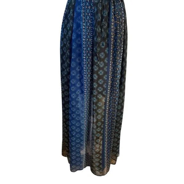 Hollister Blue Chiffon Halter Open Back Maxi‎ Dress - Large - Image 9