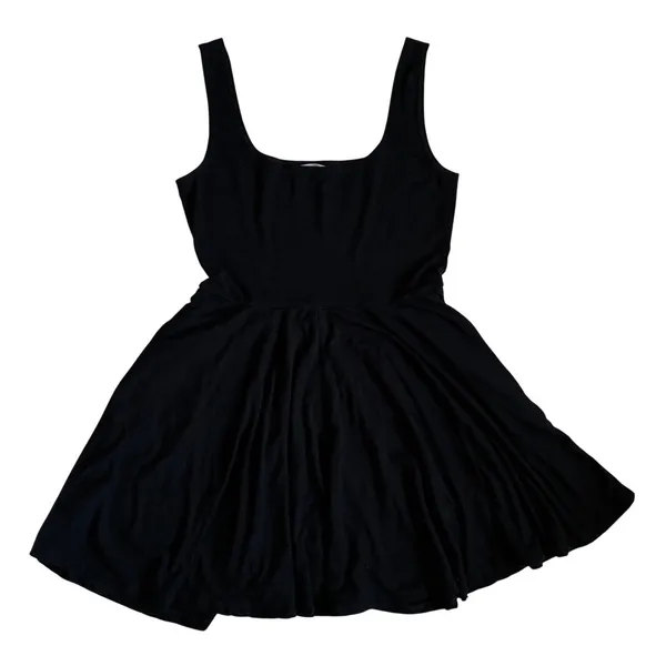 Reformation Dakota Knit Mini Dress Black Tencel‎ Lyocell Fit Flare Size M - Image 4