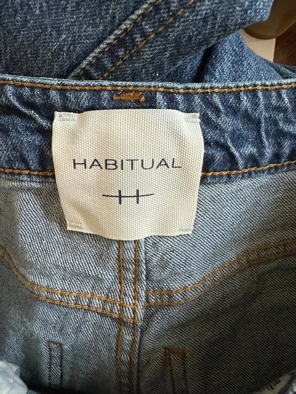 Habitual Brant High Rise Barrel Leg Jeans Women's 4/27 Blue Utility Crop - Image 4