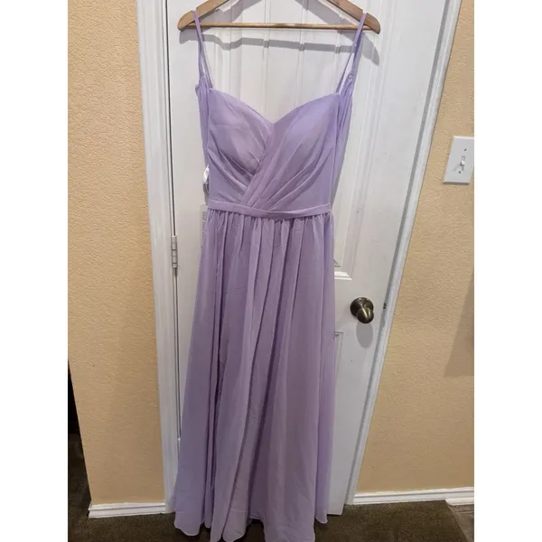 Kimora Floor Length Spaghetti Straps Chiffon Bridesmaid Dresses size 4 - Image 3