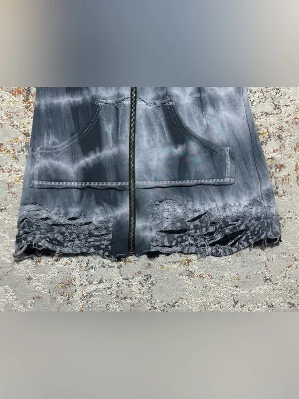 Crash & Burn Y2K graphic hoodie size XS tie dye goth grunge biker rocker - Image 9
