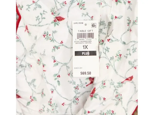 NWT Charter Club Printed Flannel Pajama Set Delicate Cardinal White Multi 1X - Image 9