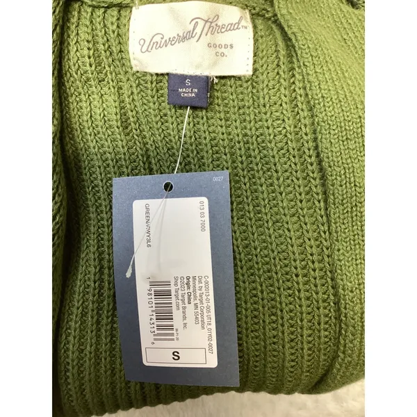 Universal Thread Green Cotton‎ Shaker-Stitch-Open Front Cardigan Sweater Small, - Image 5