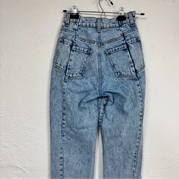 Revice Denim Blue Acid Wash Straight Leg Jeans Womens 24 High Rise Button Fly Casual - Image 7