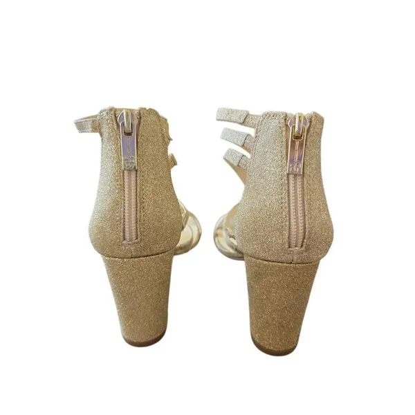 Jessica Simpson Stassey Sandal Size 8.5 Gold‎ Glitter Open Toe Block Heel - Image 5