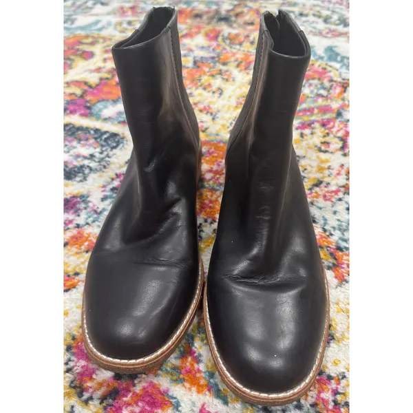 SPERRY Maya Belle Leather Back Zip Ankle Boots Textured Black Size 7.5 - Image 3