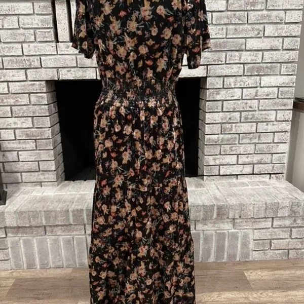 NWT Natural Life Bella Velvet Floral Maxi Dress Tiered Boho‎ Size Medium NEW - Image 16