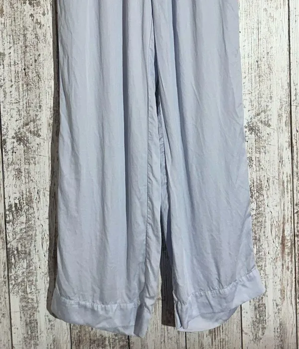 PINK Victoria’s Secret Silky Sleep Shine Long Pajama Set Hydrangea Blue Small - Image 12
