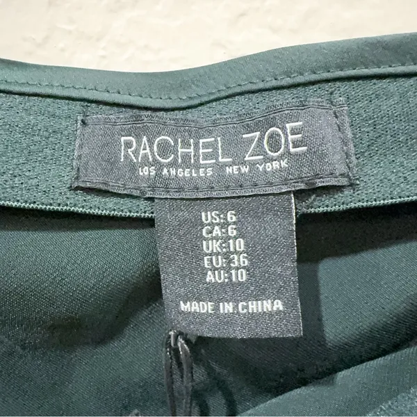 Rachel Zoe Green Satin Slip Midi Skirt with Pearl Chain Size 6 NWT - Image 5