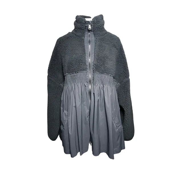 FREE PEOPLE Movement Ain’t She Lovely Mixed Media Fleece Jacket - Image 4