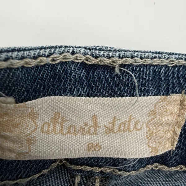 Altar’d State Jeans Womens 26 Blue Denim Flare Embroidered Floral Boho - Image 5