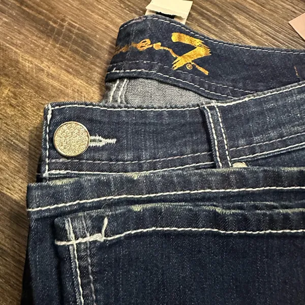 7 For All Mankind Dark Blue Flare Jeans - Image 6