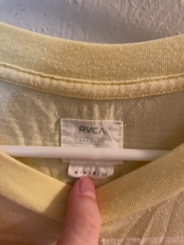 RVCA Yellow and White Striped Short Sleeve Shirt - Image 4