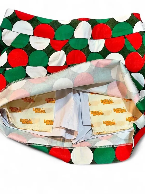 Loudmouth Golf Skirt Red, White, and Green Polka Dot Mini Skirt Sz 2 NWOT - Image 7