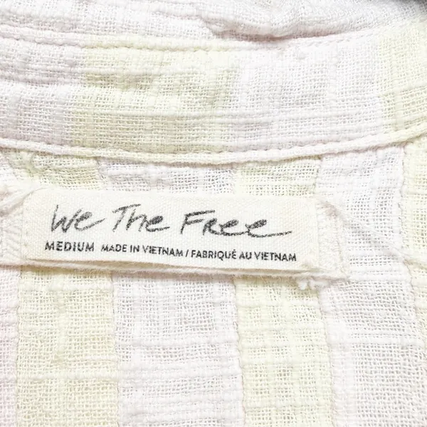 FREE PEOPLE Away At Sea Striped Shirt Top Medium - Image 9