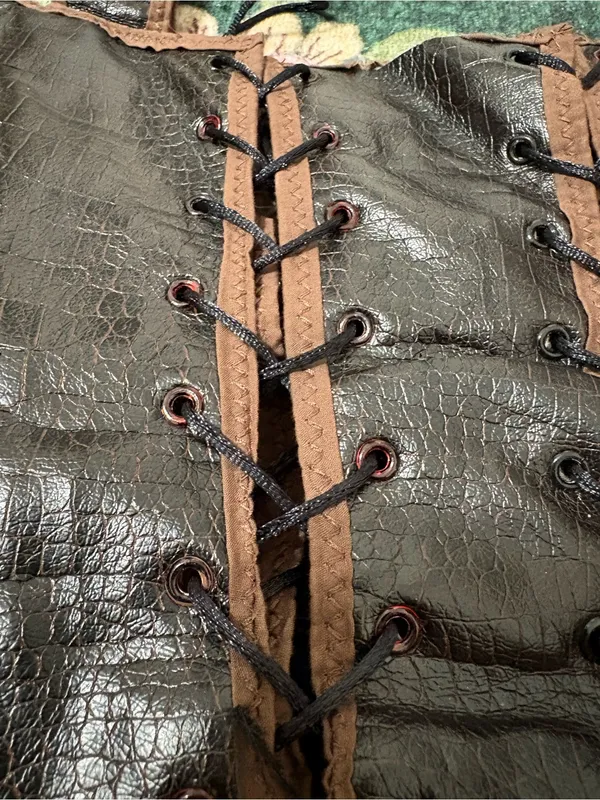 OOAK ren fest corset top larp Brown - Image 6