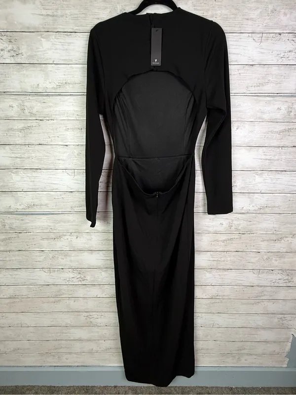 Lulus Flawless Esteem Black Long Sleeve Cutout Column Maxi Dress Size Large - Image 7