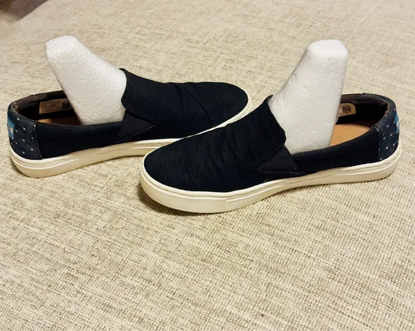 Toms Slip-On Black Canvas Shoes - Image 5