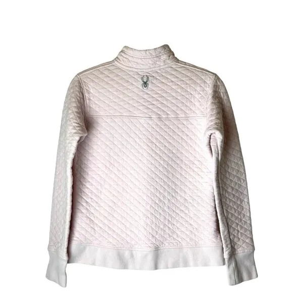 Spyder Sweatshirt Womens S Pink Long Sleeve Snap Mock‎ Neck Quilted Pullover - Image 2