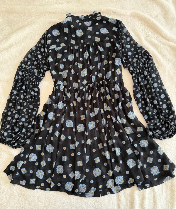 Free People Turn Turn Shirt Dress Sheer Boho Loose Long Sleeve Size XS - Image 2