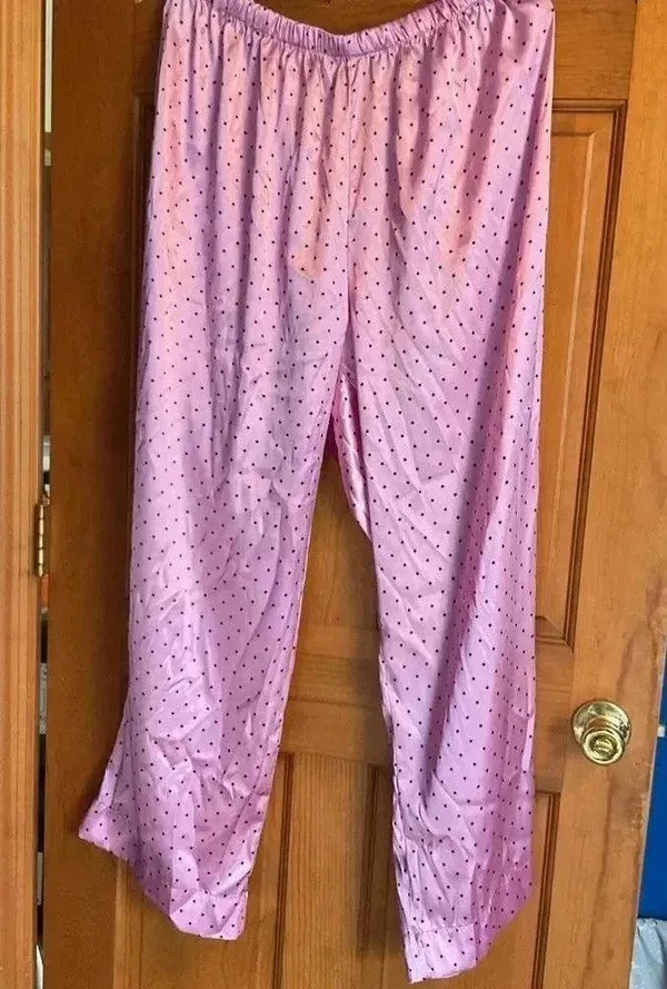 Victorias Secret Pink PJ set. Long sleeve, long pants. Pink with black stars 2x - Image 6