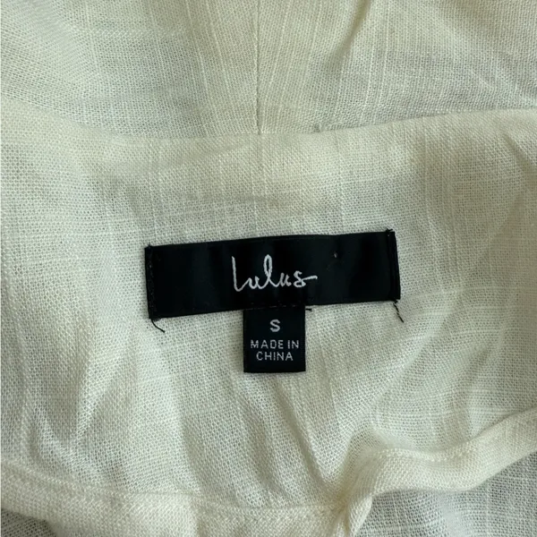 Lulus Miss Punctuality Ivory Cropped Lightweight Linen Blazer Small - Image 9