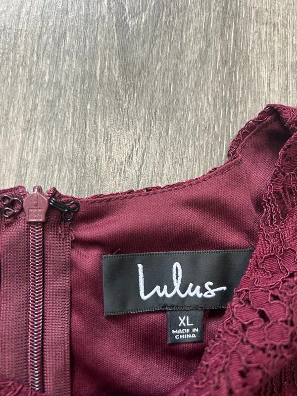 New Lulus Take Me to Brunch Burgundy Lace Shift Dress Size Medium/XL MSRP $49 - Image 8