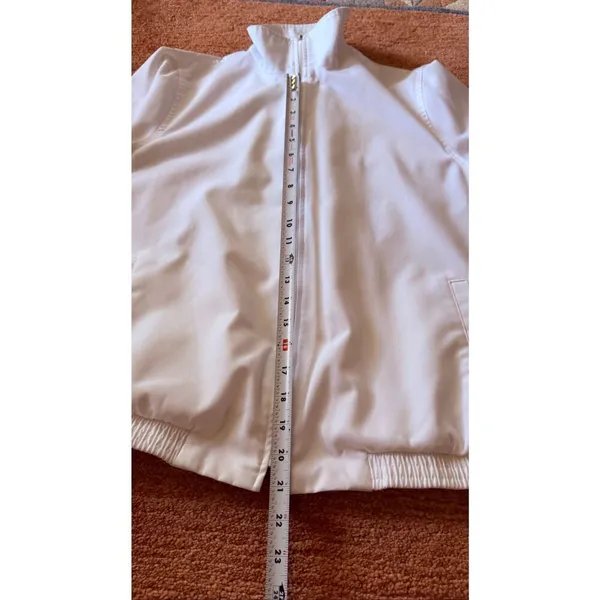 Koret White Minimalist Zip Jacket Lightweight Casual Size M - Image 5