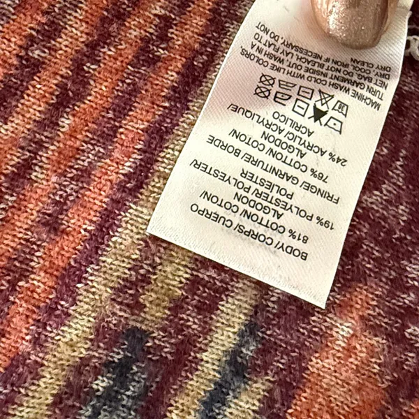 LUCKY BRAND Aztec Southwestern Open Front Fringed Cardigan Size XLarge - Image 3