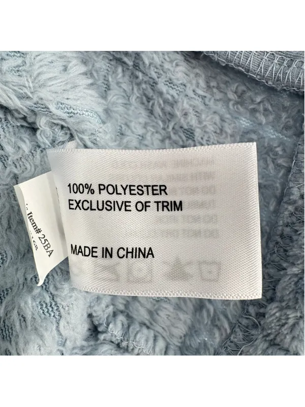 Orvis Pastel Blue Pullover Quarter Snap Mock Neck Pockets Teddy Faux Fur Medium - Image 8