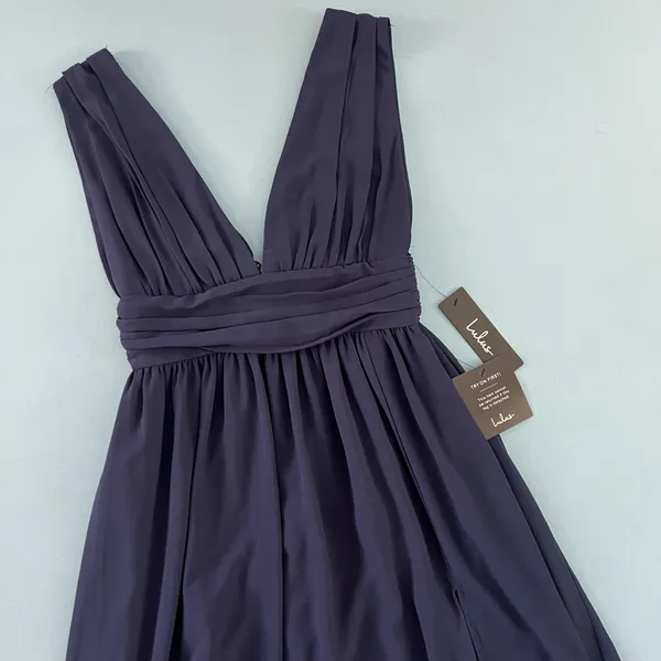 NWT Lulus Heavenly Hues Navy Slit Bridesmaid Maxi Dress - Image 5
