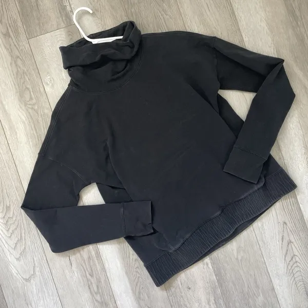 Lululemon Pullover Sweater stress less turtleneck womens Black size 6 athleisure - Image 3