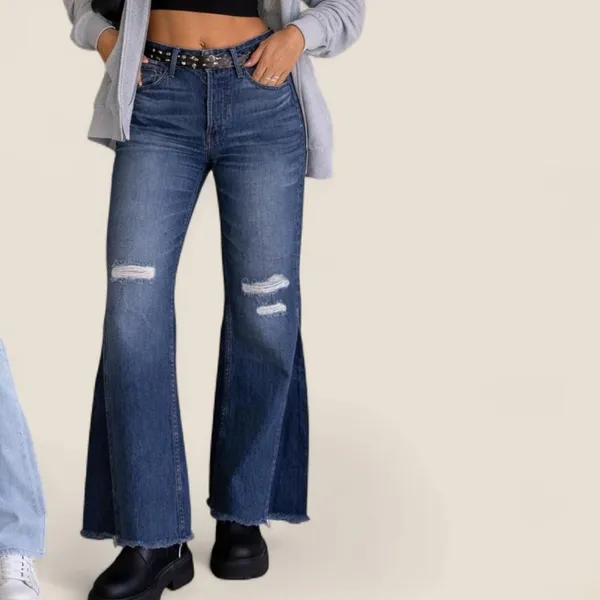 Anthropologie 3x1 two toned flare Higher Ground Gusset Crop jeans | size 25 - Image 2