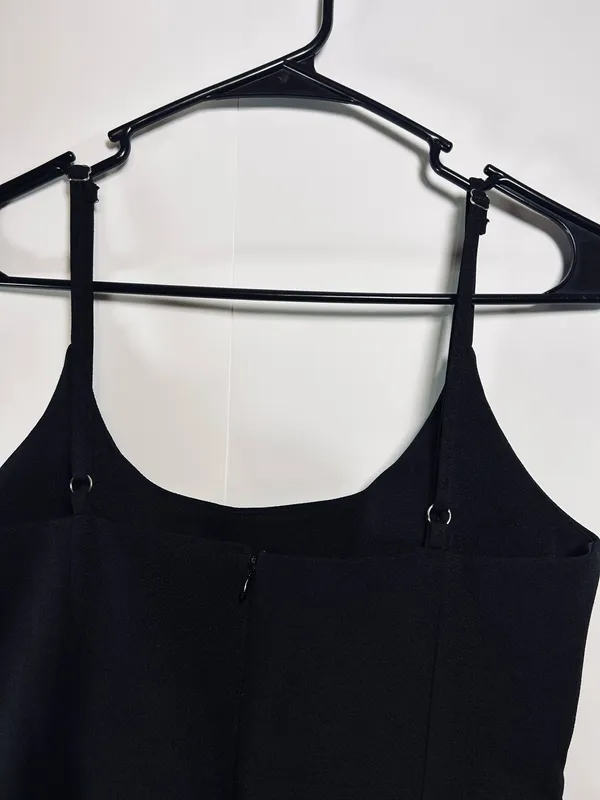 Hello Molly Black Ruffle Bodycon Mini Dress Adjustable Straps Size S - Image 3
