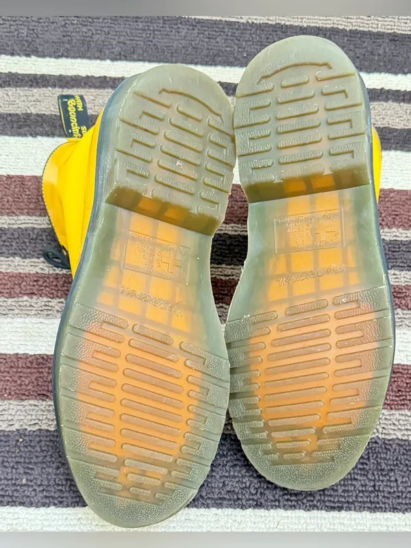 Dr. Martens Yellow Lace-Up Combat Booties - Image 6