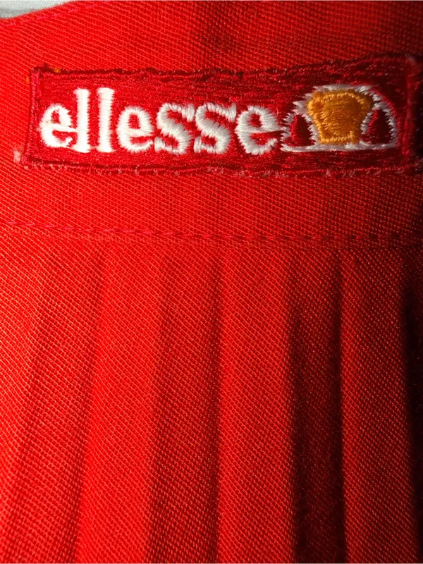 Vintage Ellesse Tennis Mini Skirt Made in USA Red Pleated - Image 3