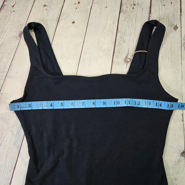 Quince Black Square Neck Thong‎ Bodysuit Sleeveless Tank Top New NWT - Image 6